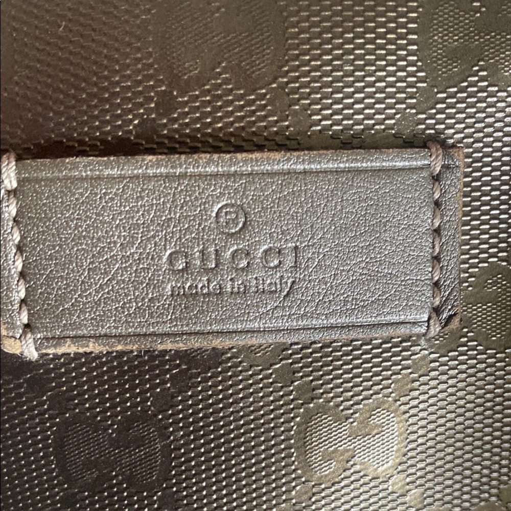 Gucci Black GG Monogram Tote Bag with Leather Trim - Picture 2 of 16